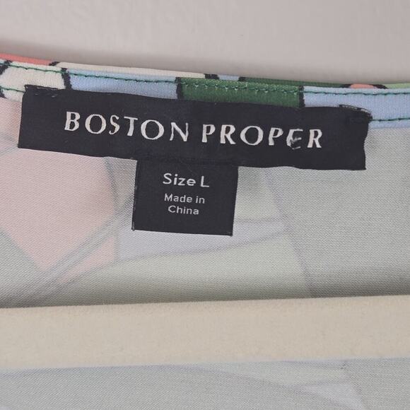 Boston Proper Palma Rainforest Sweetheart Ring Knit Top LARGE Sexy Boho Hippie - Picture 5 of 10